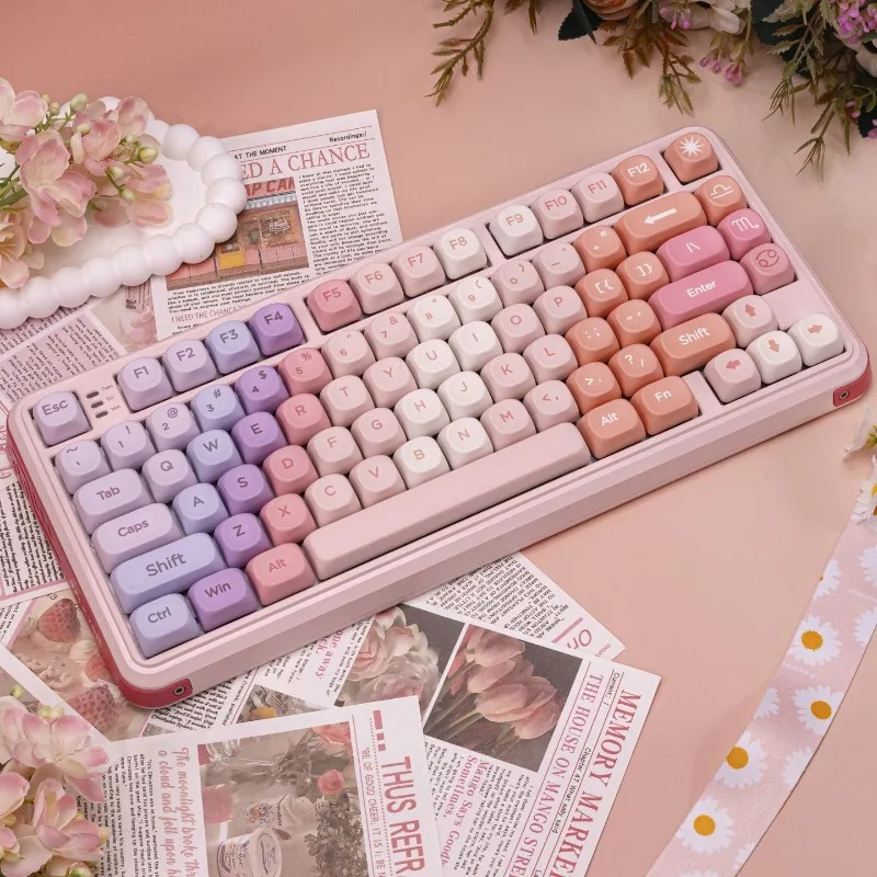 PBT high aesthetic MOA five sided thermal sublimation compatible mechanical keyboard 60-108