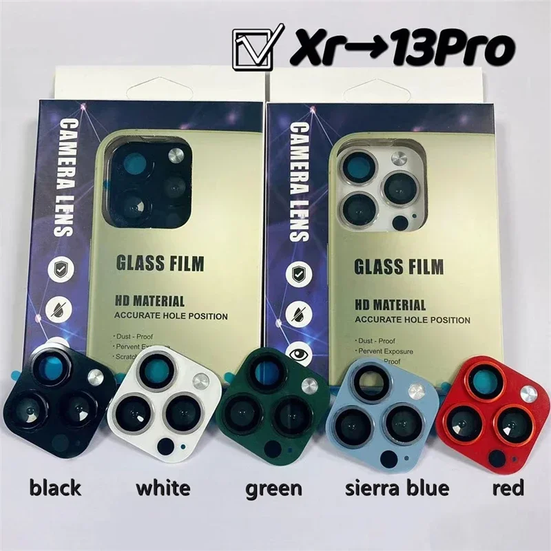 Dropshipping Fake Camera Lens Sticker Seconds Change For iPhone XR to 13Pro Screen Len Protector For iPhone XR Change to 13 Pro