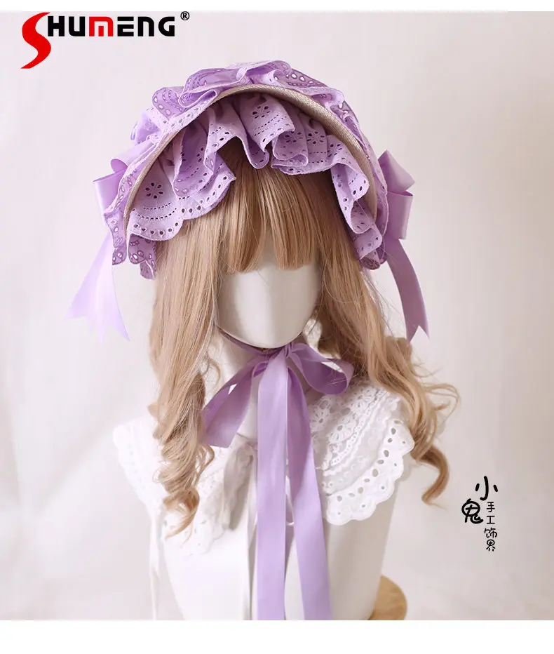 

Оригинальный японский элегантный милый головной убор Princess Ponet BNT, кружевной 3D-бант с цветами, универсальные аксессуары для волос в стиле лолита для женщин