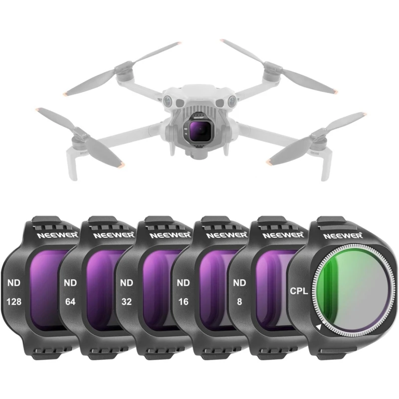 Zestaw filtrów NEEWER CPL ND do DJI Mini 5 Pro (CPL/ND8-ND128), filtr polaryzacyjny okrągły z mocowaniem na zatrzask, filtr soczewki o neutralnej gęstości — zdjęcie produktu 7