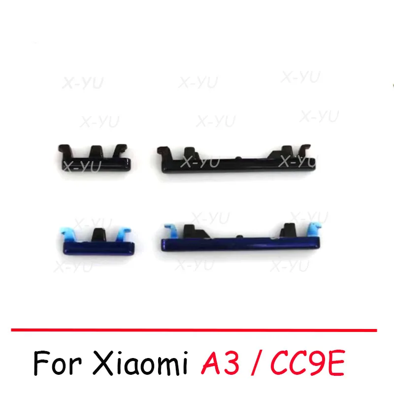 

10PCS For Xiaomi Mi A3 CC9E MiA3 Power Button ON OFF Volume Up Down Side Button Key Repair Parts