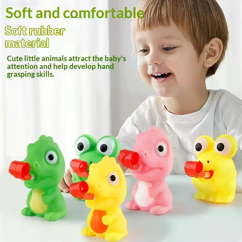 Creative Fidget Decompression Pinch Toy Frog Dinosaur Sticking Tongue Out Relieve Stress Children Fun Squeeze Interactive Toys