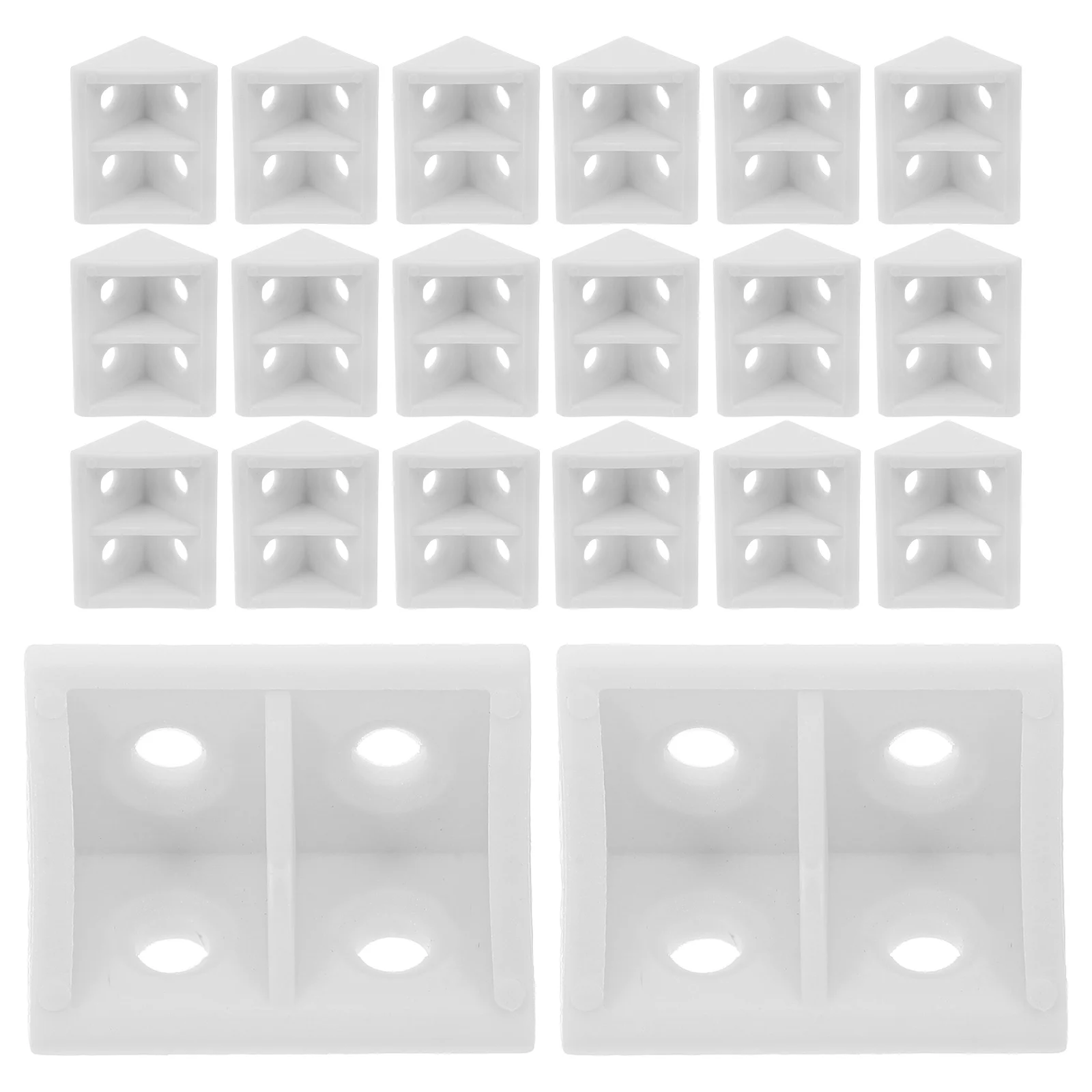

20pcs Plastic Corner Angle Braces 4 Hole Shelf Support Bracket Cabinet Drawer Holder Furniture Stabilizer Workbench Connector