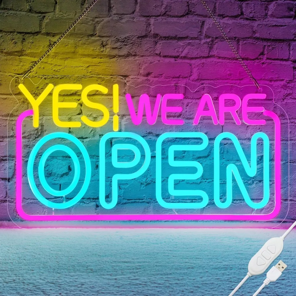 

Open Neon Sign Dimmable LED Open Sign, Bright High Visibility YES WE ARE OPEN Neon Sign for Business Window Bar Restaurant Decor