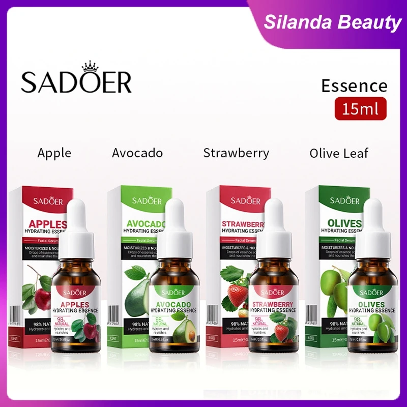 Silanda Beauty Apple Avocado Olive Leaf Strawberry Serum 15ml Korean Skin Care Anti Aging Face Essence Hydrating Facial Serum