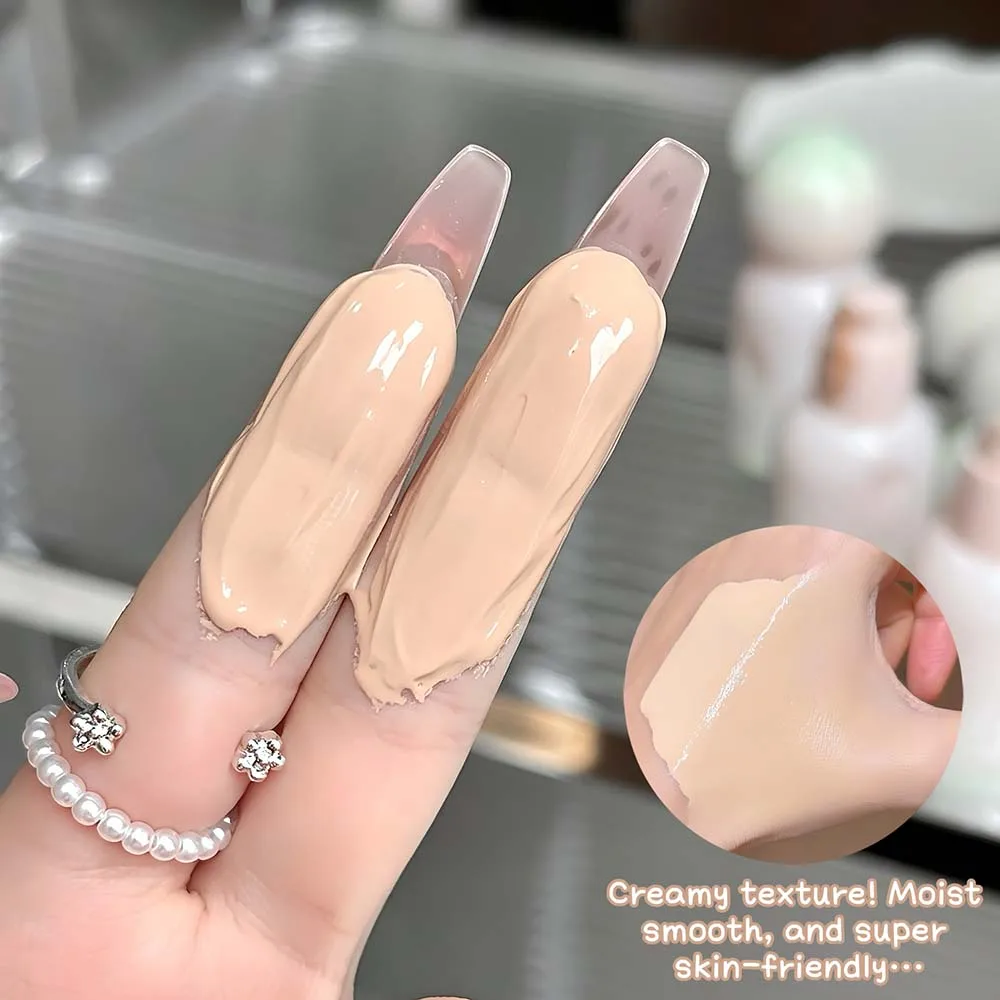 1 Pcs Natural Smooth Creamy Liquid Foundation Long Lasting Waterproof Even Skin Concealer Face Liquid Foundation Makeup Cosmetic