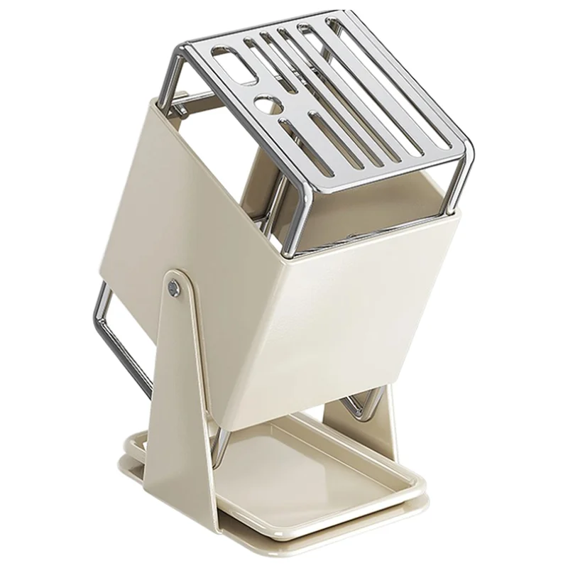 

ABAE-Kitchen Household Countertop Knife Holder Rack Detachable Draining Function Integrated Block Storage No Installation Requir