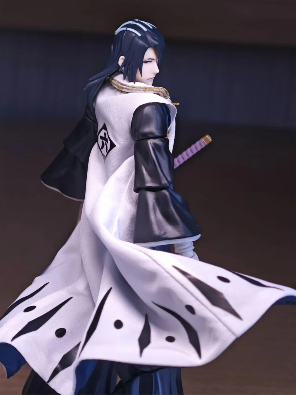 In Stock 1/12 Scale Kuchiki Byakuya Clothes Team Leader ZINNBAORI Cloth Windbreak Cloak Model for 6-inch Action Figure Body DIY