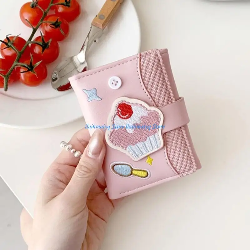 573B Trifold Cash Card Holder Bag Compact Wallet PU Leather Purse Short Wallets