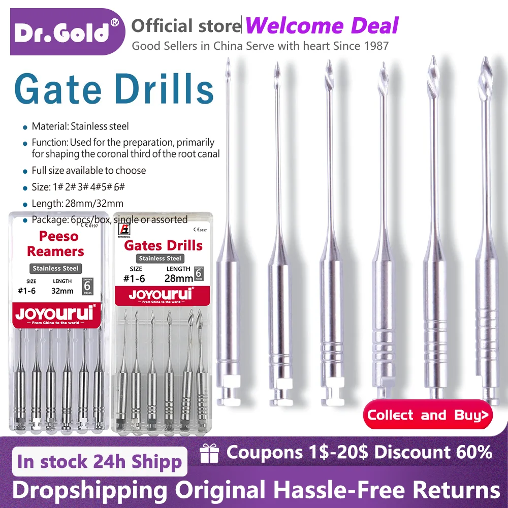 

Dental Endodontic Drill Gates Glidden Peeso Reamers Rotary Paste Carriers 32mm/28mm 1#-6# Engine Use Stainless Steel Endo Files