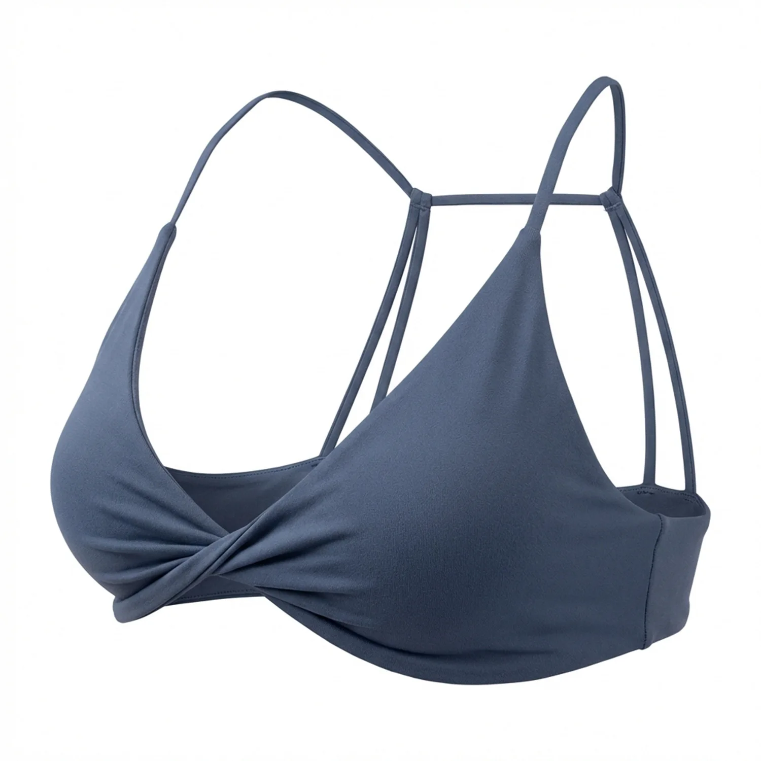WAREBALL Sexy Twist Front Sports Bra High Support Push-up Gym Underwear Cross Thin Strap Workout Fitness Running Yoga Top image 2