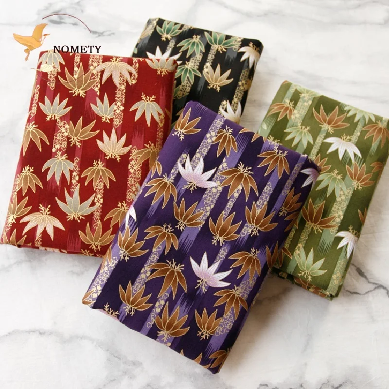 

Bronzed Cotton Fabric Plain Printed Bamboo Leaves Patchwork Cloth For Sewing Purses Pillowcase Tablecloth DIY 145*50cm