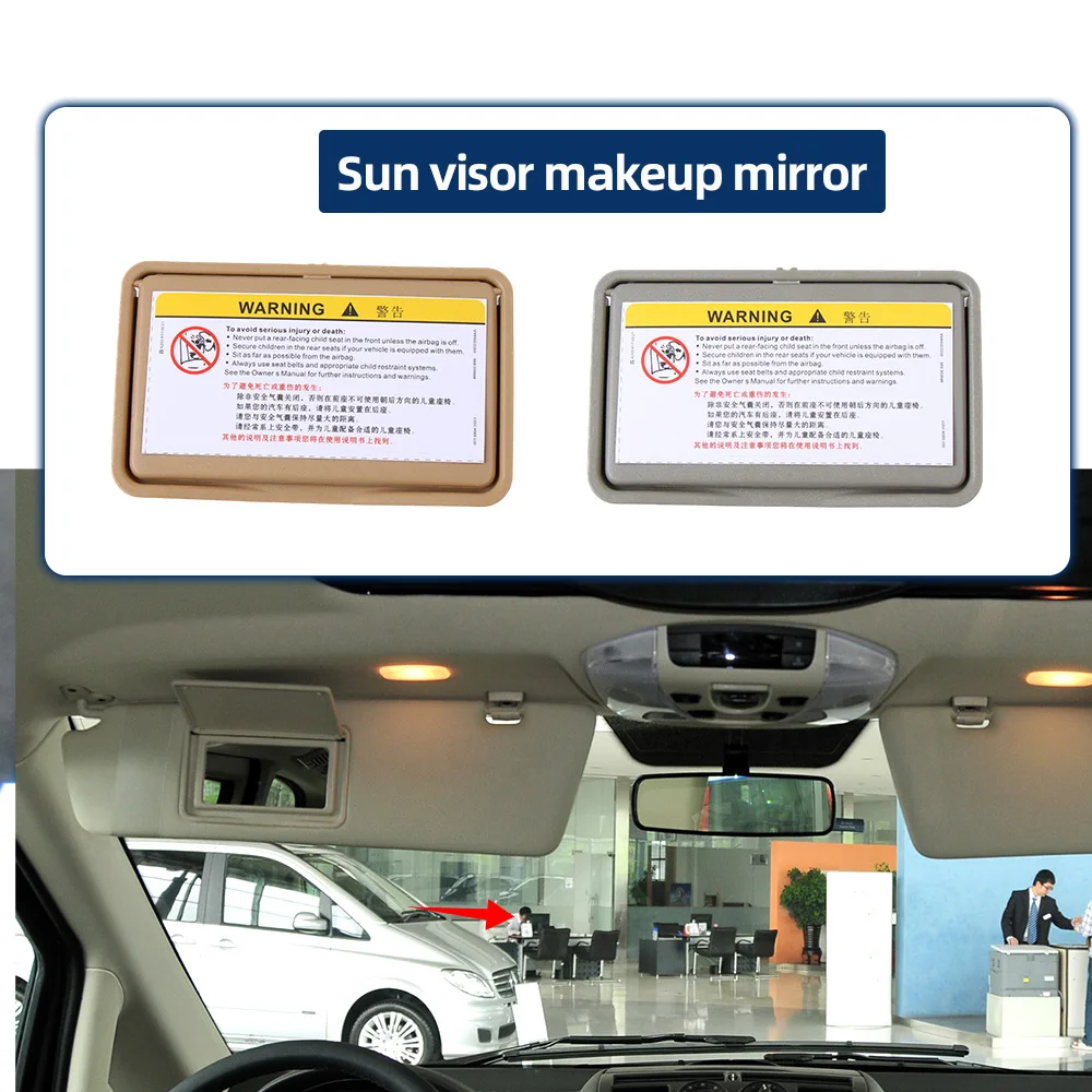 Car Interior Sun Shade Visor Mirror Makeup Cosmetic Mirror For Mercedes Benz C E Class W202 C230 C280 W210 E320