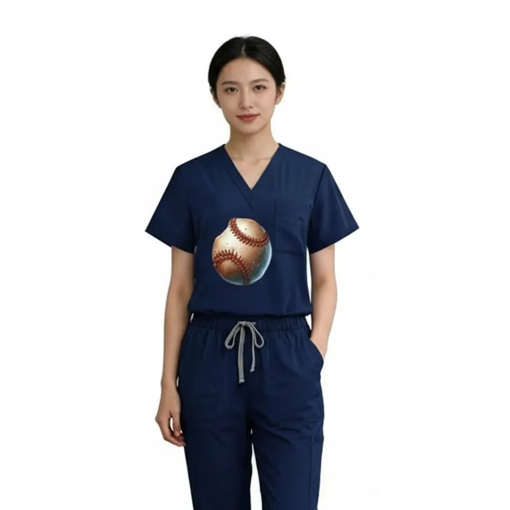 

Multi-Scene V-Neck Short-Sleeve Overalls Unisex Scrubs Surgical Gown Hospital Nurse Workshop Waiter Set