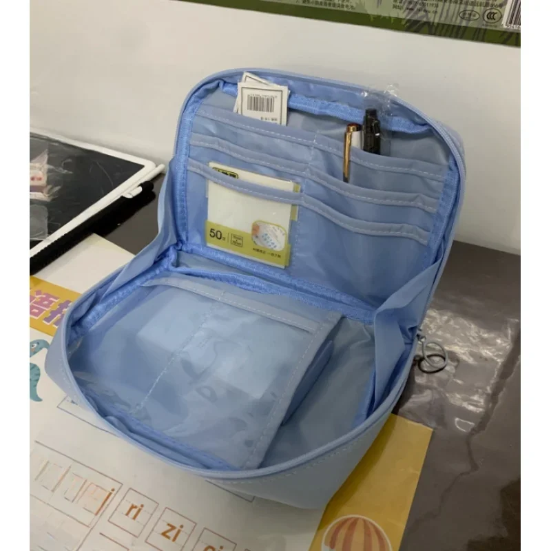 Astuccio per matite di grande capacità da 1 pezzo, organizer per penne verdi multiscomparto per forniture scolastiche per ufficio, custodia per cancelleria portatile