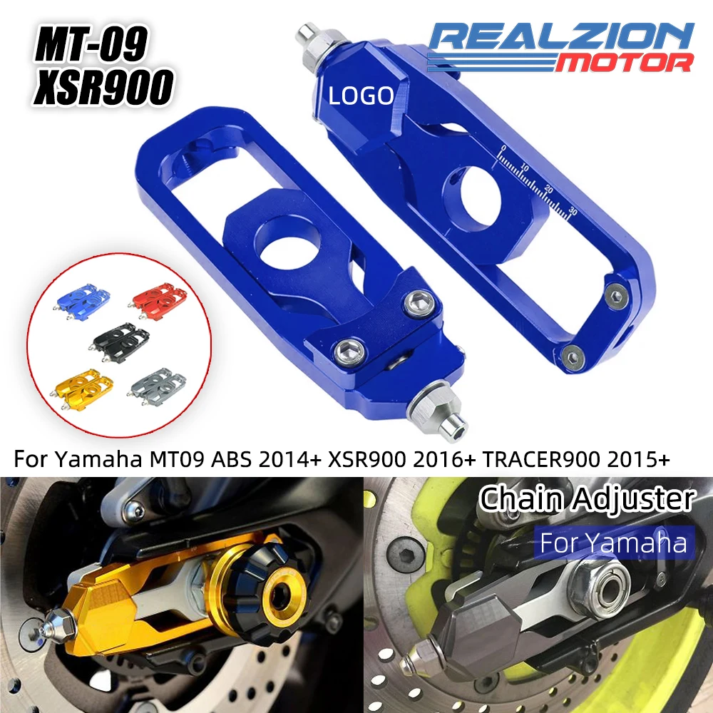 

RZ Motorcycle Chain Adjusters CNC Aluminum Rear Axle Tensioners Catena Spool For Yamaha MT09 MT 09 MT-09 XSR900 TRACER900