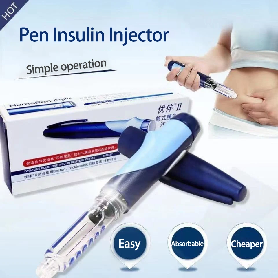 Huma Pen 2 Insulin 3ml Pen for Humulin & Humalog Blood Sugar Injection Pen Controlled Dose Painless Insulin Injection Pen