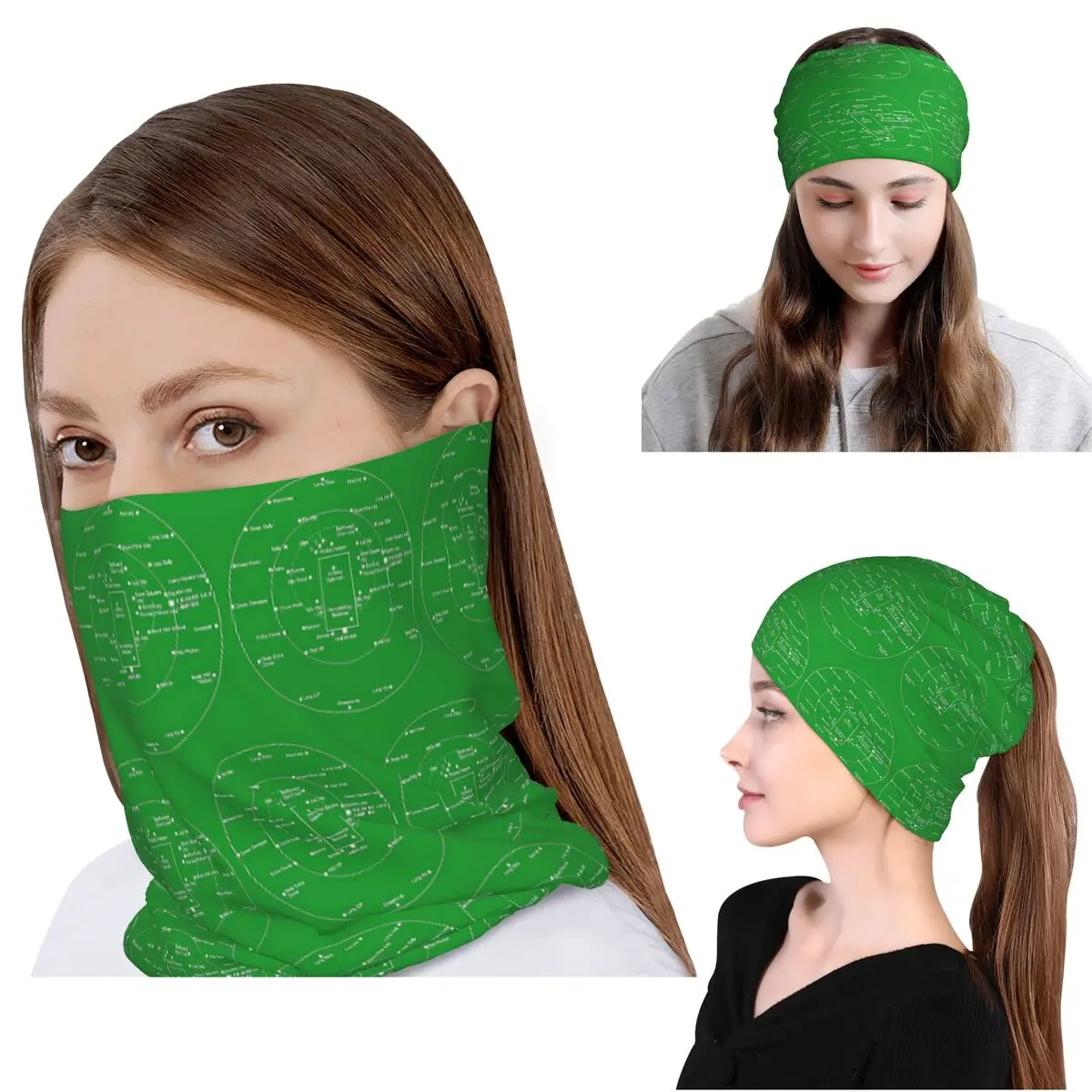 Cricket Pitch Positions- Fielding Positions Diagram Bandana Neck Cover Mask Scarf Multi-use Face Mask Beanies Hat Windproof