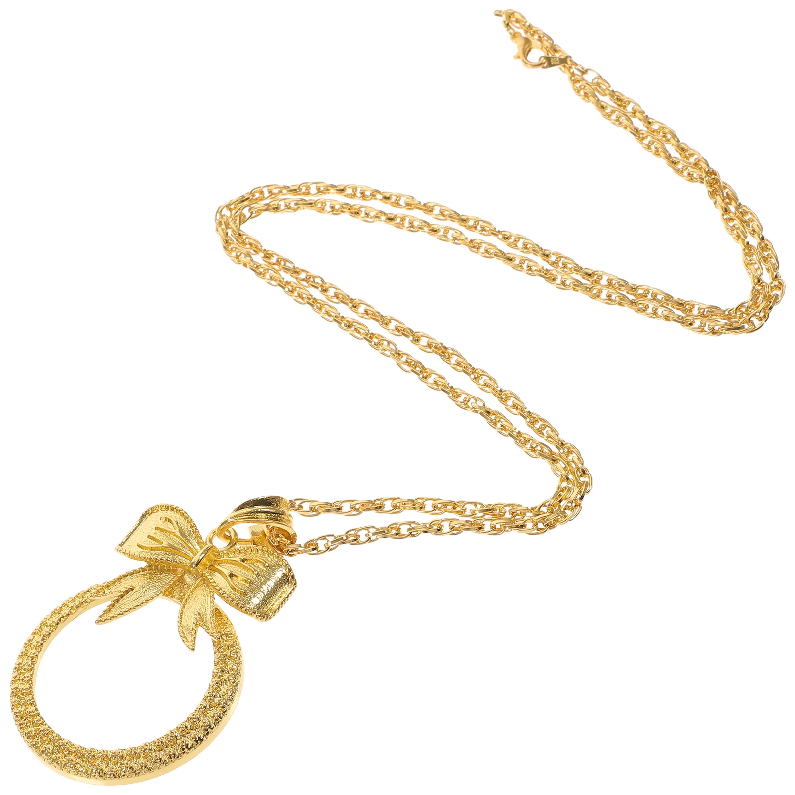 

Magnifier Pendant Necklace Metal Magnifying Glass For Reading Inspection Portable Loupe Elderly Kids Gift Lightweight