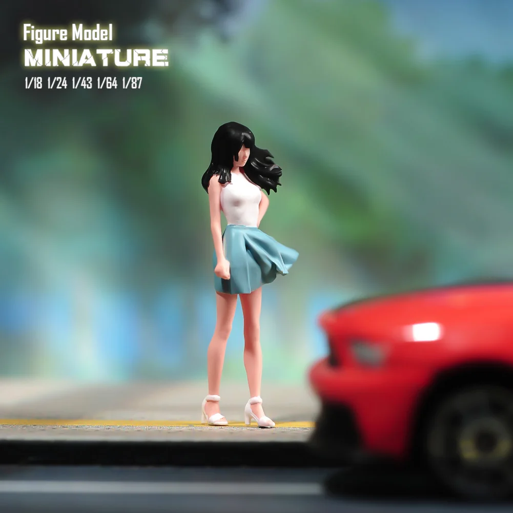 

Painted Miniatures 1/18 1/24 1/43 1/64 1/87 Like A Girl Who Walked Out Of An Anime Unpainted Figure Model Toys View Decoration