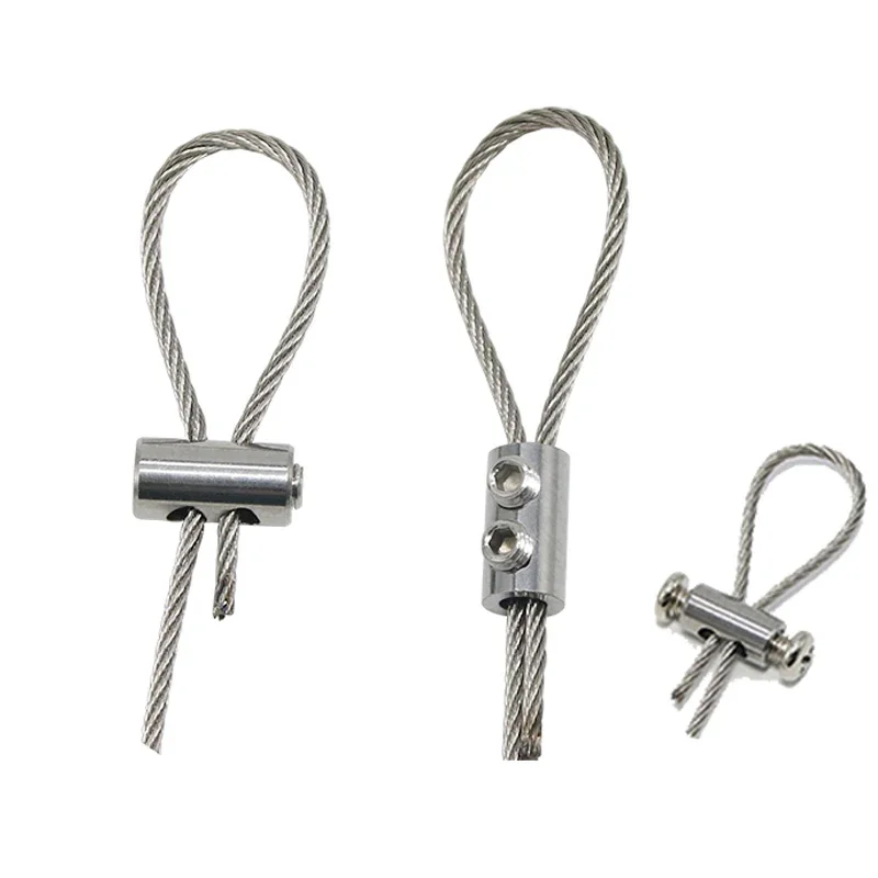 Fit 1~4mm Wire Rope Self-locking Device Double Hole Locking DIY Lighting Hanging Lifting Cable Fasteners Clip Adjustable Buckle