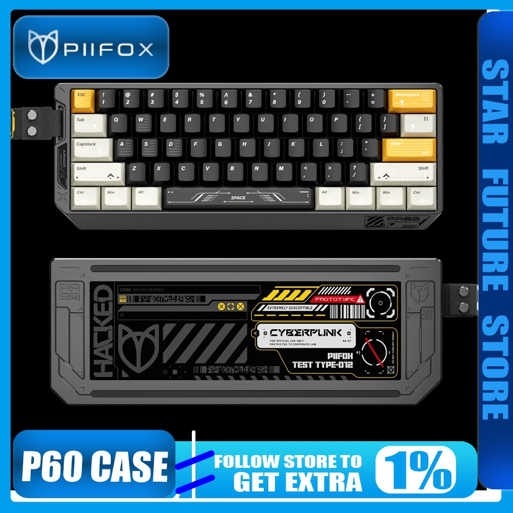 

PIIFOX PA60 Case Suitable for WOOTING 60HE+ Aluminium Alloy Madlion MAD60/GH60 60% Mechanical Keyboard Accessories Case Gift