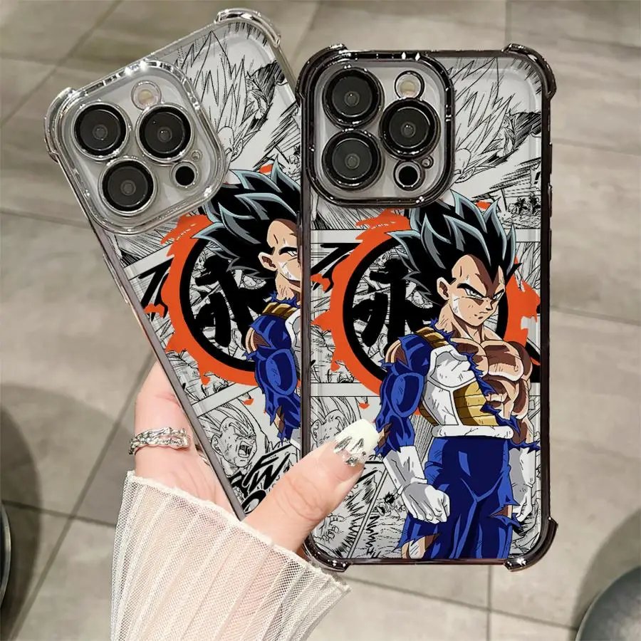 Funda para iPhone 16 15Pro Max 11 16Plus XS MAX 11Pro 15 14 Pro 12 13 XR Funda suave Vegeta Dragon Ball