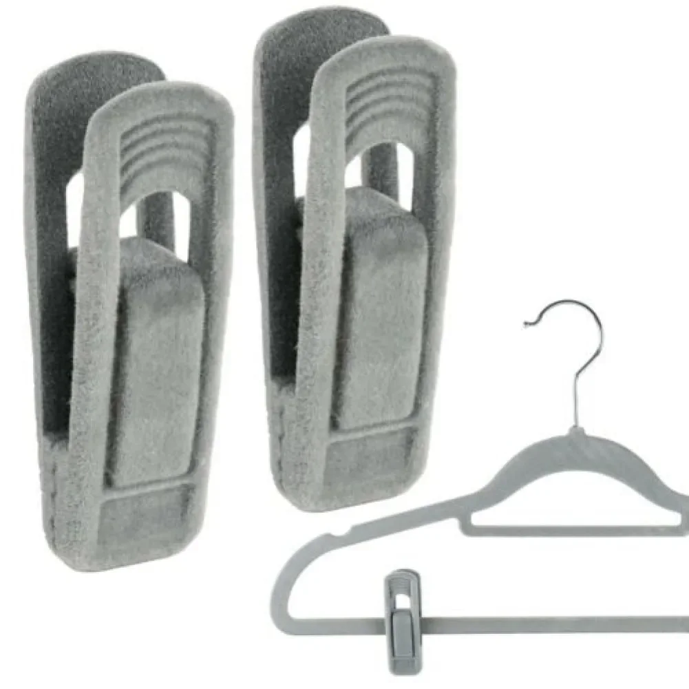 Bring Order To Your Closet With 20x Non Slip Velvet Hangers Clips Suitable For Flocked Trousers Coats And Clothes Pants