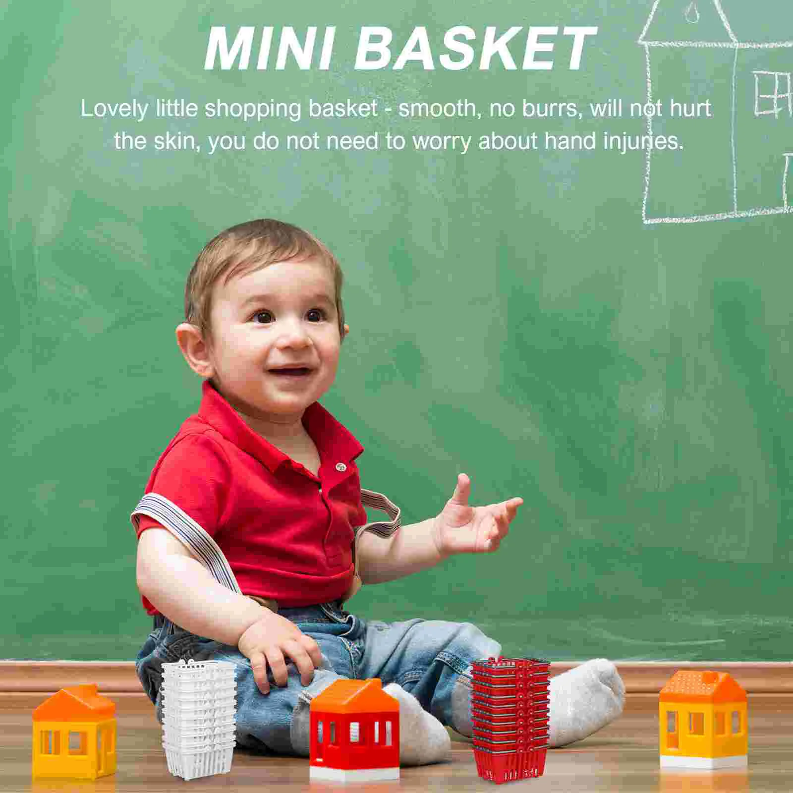 20 Pcs Simulation Mini Shopping Wheelbarrow Miniature Recycling Cube Tiny Baskets Toys Cart Ornaments