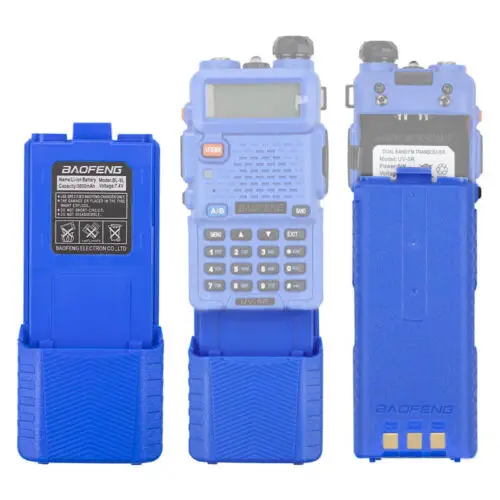 2 pezzi blu nuovo pacco batteria agli ioni di litio 7.4V 3800mAH per Radio Walkie Talkie BaoFeng UV-5R Radio bidirezionale