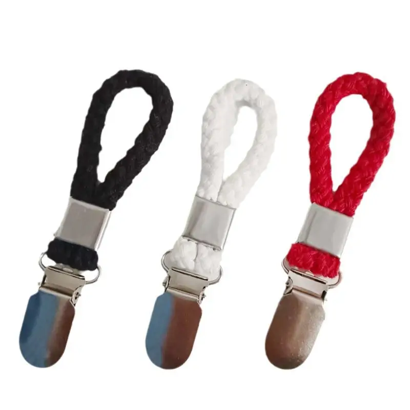 1/2PCS Bad Handtuch Clips Geflochtene Mehrzweck Kleiderbügel Bad Baumwolle Schleife Handtuch Clip Metall Clamp Küche Hause lagerung – Detail 11