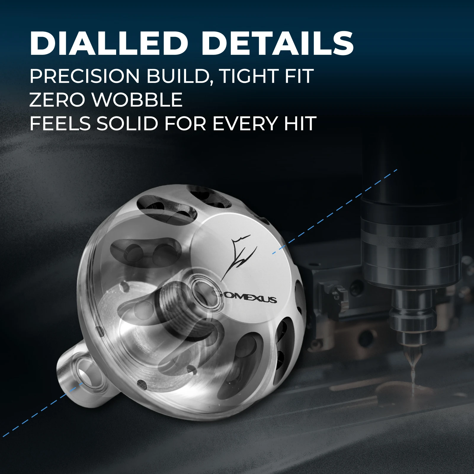 Gomexus Spinnrolle-Griff Kompatibel mit Shimano-Rolle Stradic Predator Barsch-Köderangeln Leichtes Jigging Salzwasser-Angelgriff – Detail 8