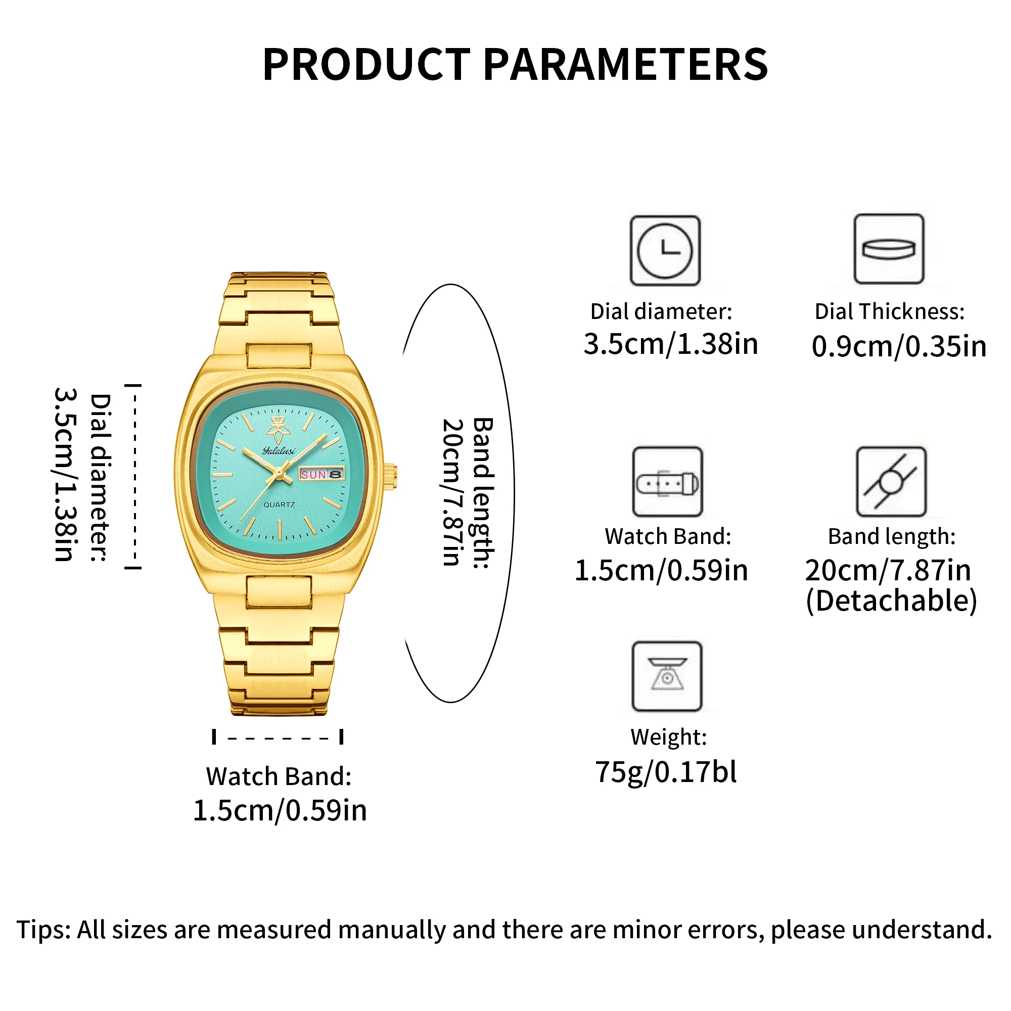 YaLaLuSi Genuine Women's Quartz Wristwatch Hot Brand Dual Calendar Function Gold Business Elegant Box Watch Remover Ion Plating