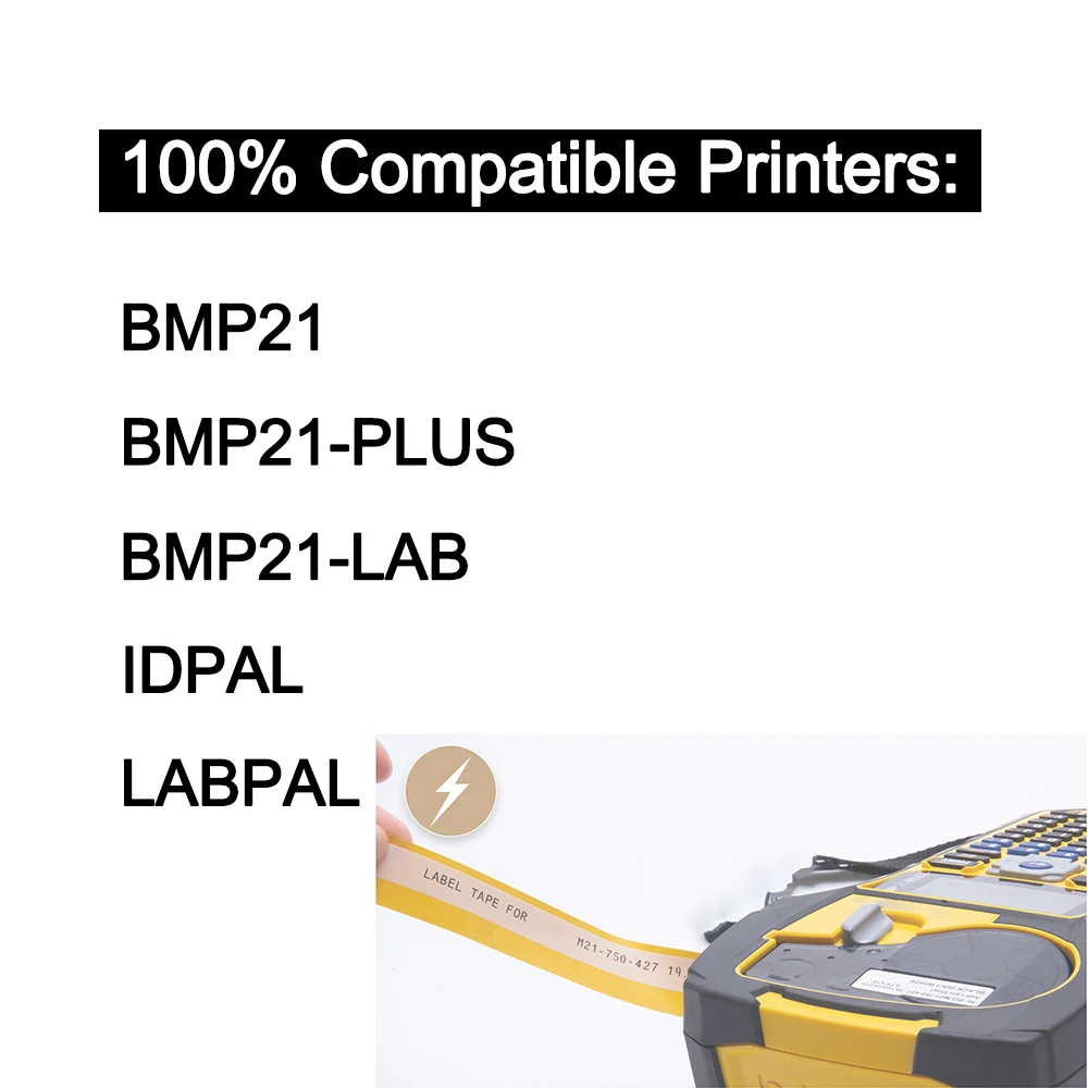 Imagem -03 - Auto-adesivo Heat Shrink Tube Etiqueta de Cabo Industrial Compatível Bmp21 Plus 85 mm x 21 m 25 Pcs 50 Pcs 100 Pcs M21187-c342-wt