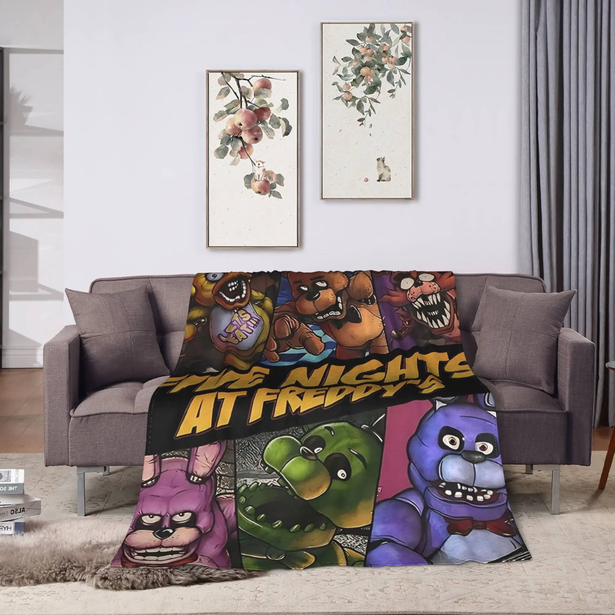 A-Five A-Nights At A-Freddy  Blanket Quality Super Warm  Throw Blanket Spring Travel Office Outdoor Fluffy Bedspread