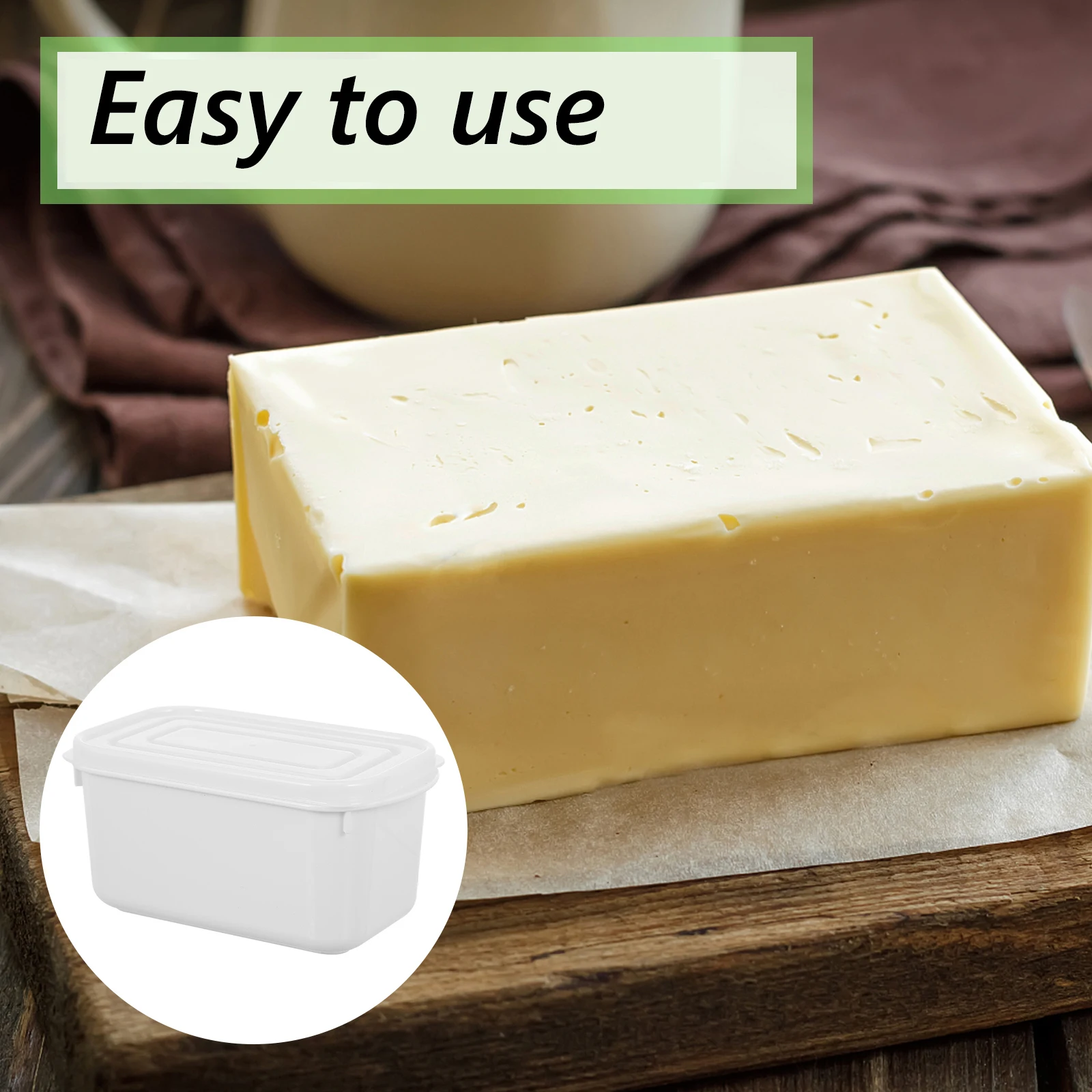 

2pcs Food Storage Boxes Food Crisper Butter Box Home Restaurant Microwave Refrigerator Dustproof Insectproof Fresh Keeper