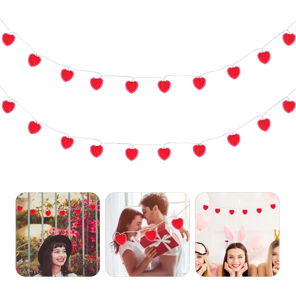 

String Decoration Valentines Day Decorations Lights Water Proof Red Plastic