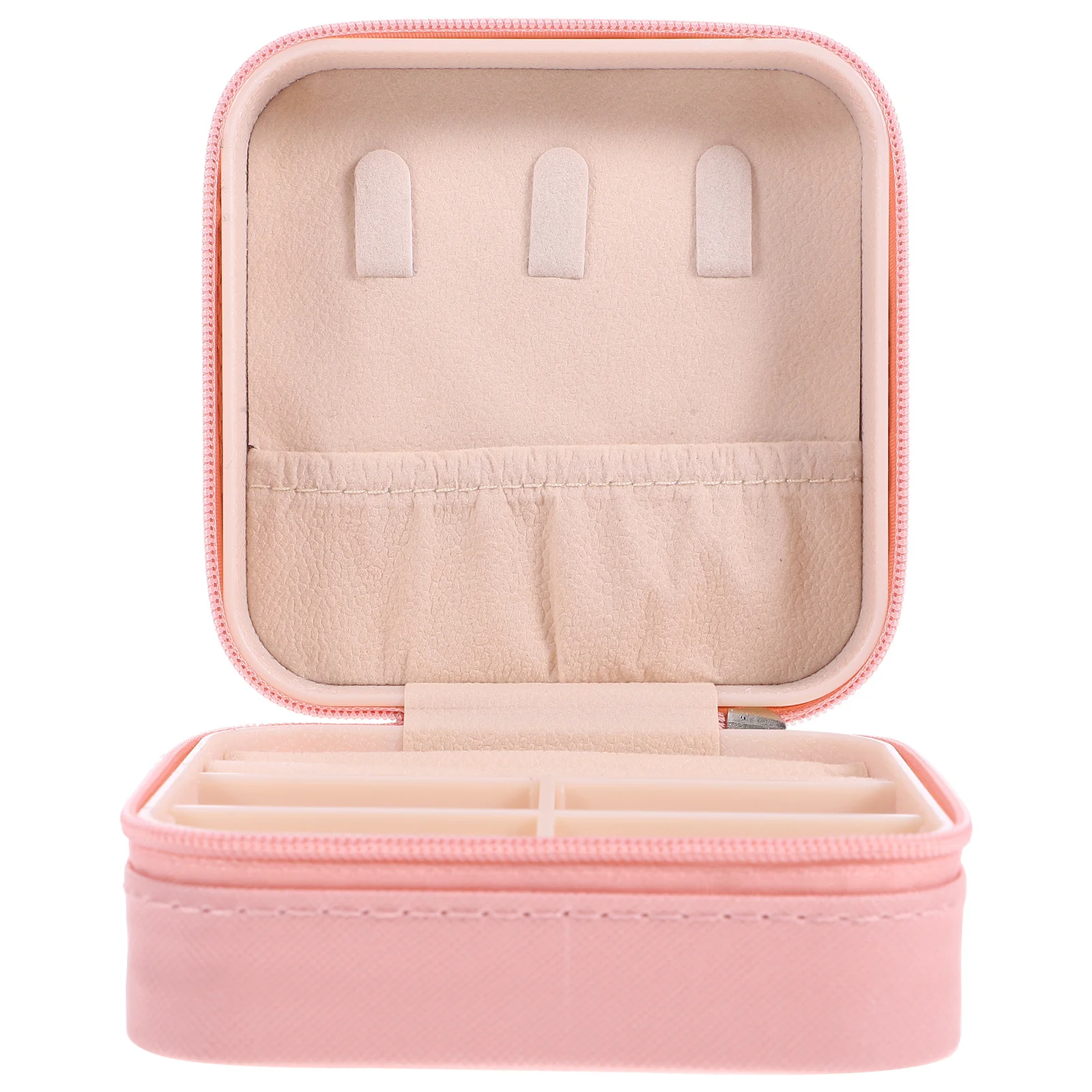 Portable Travel Jewelry Box Compact Lightweight Organizer for Earrings Necklaces Bracelets Brooches with Elegant Woven Pattern