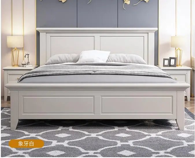 Solid wood bed light luxury American double bed master bedroom wedding bed family king bed