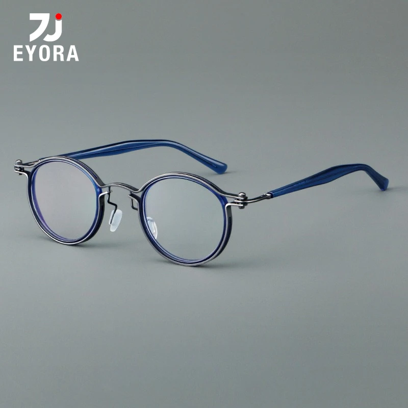 

EYORA Vintage Metal Round Full Rim Reading Glasses Myopia Eyewear Hyperopia Anti Blue Light Progressive Photochromic Eyeglasses