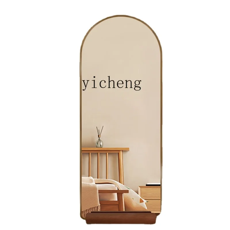 

Tqh Light Luxury Floor Full-Length Mirror with Base Full-Length Mirror Clothing Store Mirror Movable