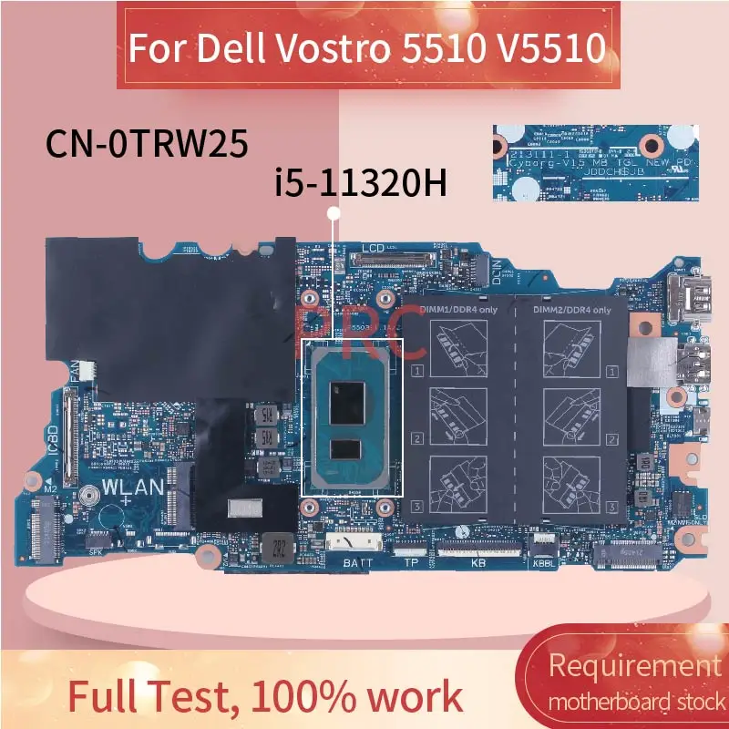 For DELL Vostro 5510 V5510 i5-11320H Laptop Motherboard 0TRW25 213111-1 SRKSK DDR4 Notebook Mainboard