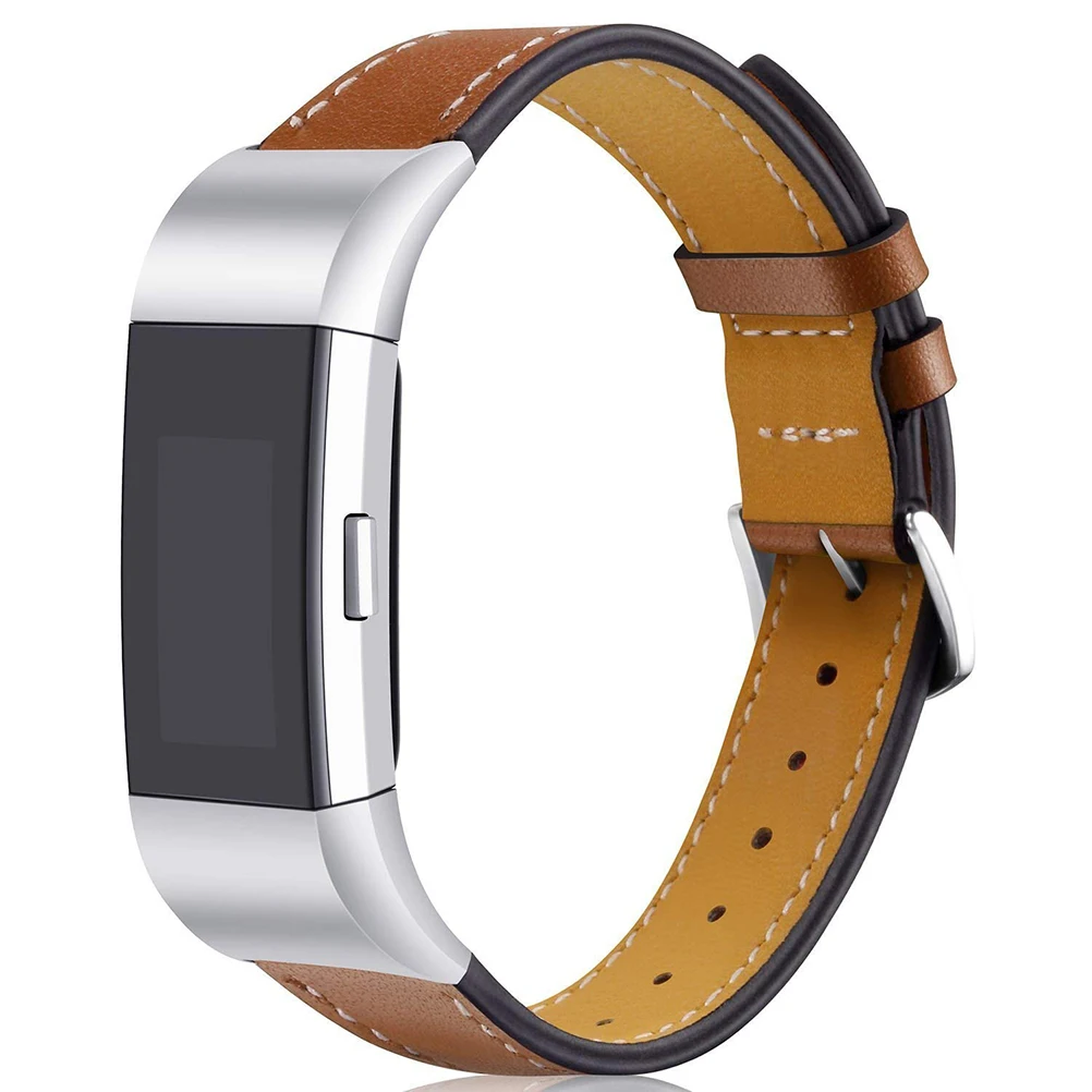 

Cowhide Watch Band Red Replacement for Charge 2 Durable Comfortable Wristband Business Sports Daily Use
