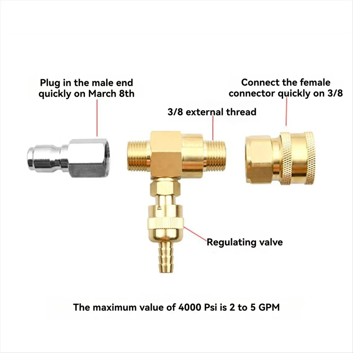 

【 СКИДКА 37%】Инжектор пониженного напряжения для мойки высокого давления, комплект химических форсунок для мойки высокого давления, Форсунка для мыла, Быстрое подключение 3/8 дюйма