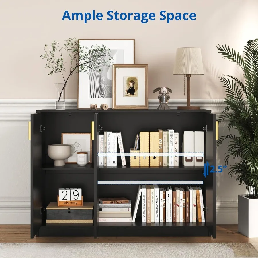 خزانة بوفيه مع خزانة تخزين مميزة مع أبواب وأرفف طاولة وحدة تحكم جانبية لبار القهوة الخشبي للمطبخ L