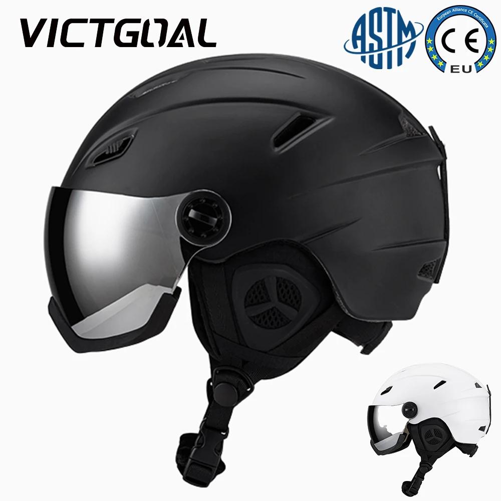 

VICTGOAL Ski Helmet with Goggles for Men Women Anti-Fog Fully Covered Windproof Snowboarding & Winter Sports Safety Snow Helmets