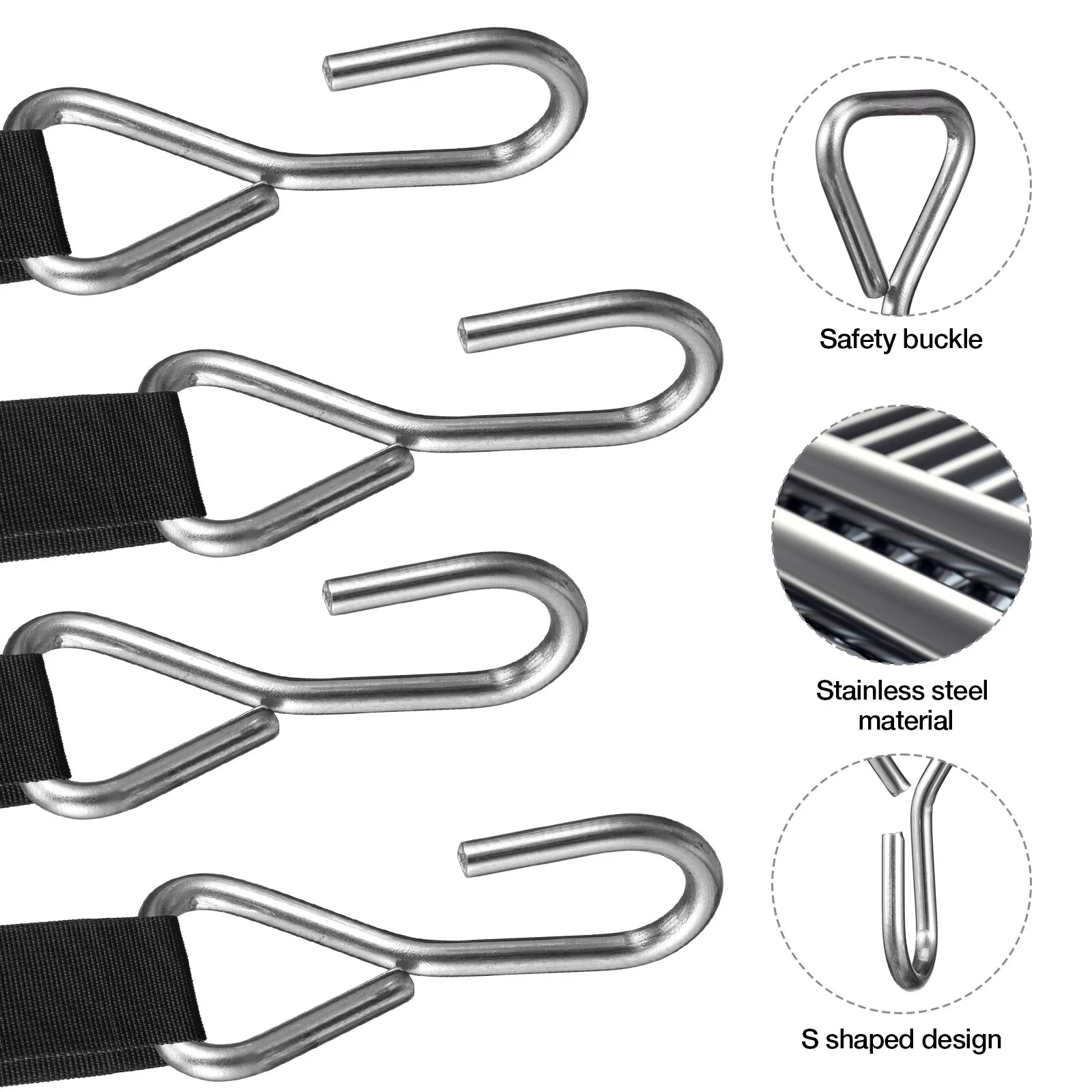 

100 шт. крючки-крючки из нержавеющей стали, металлические, сверхпрочные, для крепления шнуров, веревок, гамаков, надежного крепления к автомобильному сиденью