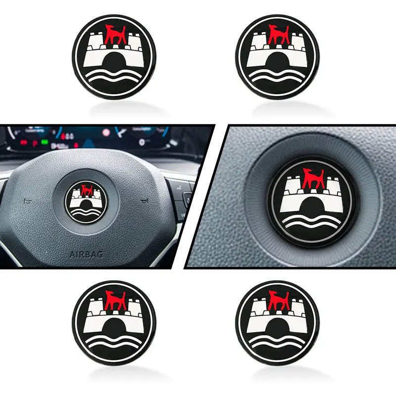 Pegatina de volante de coche con emblema de edición wolfburg, cubierta de insignia creativa, accesorios de decoración, Interior de coche, 45mm