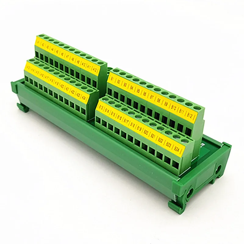 DIN Rail Mount Screw Terminal Module2x24 Position Power Distribution Board.