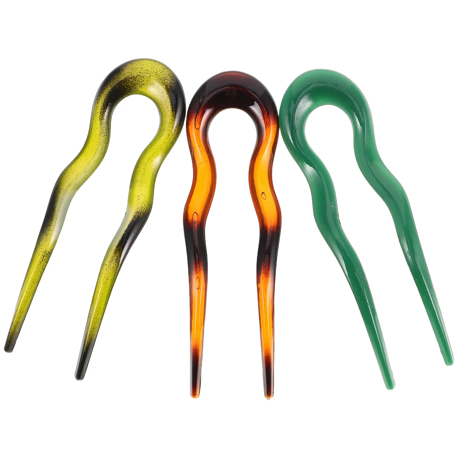 

3pcs U Shaped Hairpin Acetate French Style Hair Forks For Women Stylish Lightweight Hold Updos Everyday Hairstyles Hair